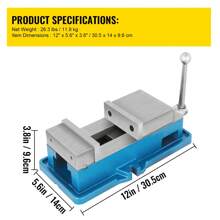 High Precision Milling Vice 3/4/5/6 Inch,Bench Clamp Vise Nodular Cast Iron Material,Flat Clamp Vise Or With Rotating Base/Angle-Set Plain Mill Vise For Milling Drilling Machine And Precision Parts Finishing - 4" Angle-set Plain - View 7