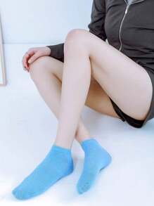 10/20 Pares de Meias Curtas Coloridas Tipo Doce para Mulheres, Elásticas e Confortáveis em Cores Sólidas, Macias e Versáteis, Adequadas para Uso Diário, Primavera/Verão