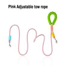 Pet Leash Riot Control Nylon Hand Sewn Leather P Leash Longer & Thicker Dopamine Color Fashion Leash Double Hook Model - Multicolor - View 11