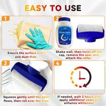 1pc Self-Painting Wall Paint For Repairing Stains, Water Marks And Graffiti, With Included Paint Roller For Easy Application And Refreshing Wall