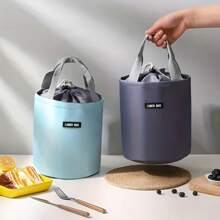 1pc Twill Cylinder Bento Bag - Ice Pack Multifunctional Outdoor Picnic Bag, Waterproof Bag Lunch Box Bag - Insulated, Hand Wash - For Students & Adults - Suitable For School, Work & Picnics - Great Gift For Back To School