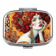 1pc Artistic Figure Design 2-Compartment Pill Box, Medicine Organizer For Pocket, Purse & Travel
