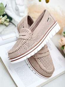 Royalfashion Openwork Women's Moccasins Leteller - Beige - View 2