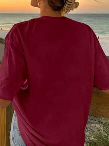 Damen lässige Outdoor-Kurzarmshirts, Einfarbig, mit Blumen-, Buchstaben-, Sommer-, Gitarren-, Flügel-Motiven - geeignet für Frühling, Sommer und Herbst, Outdoor-Wandern, Romantik am Strand, Streetwear-Oberteile, wunderbarer Musikfestival-Stil