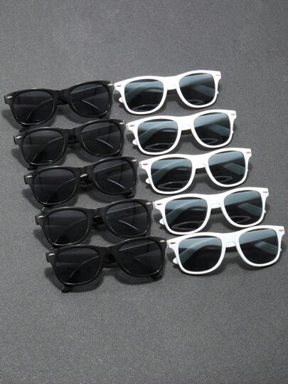 1副/10副/12副/15副/20副/50副 男女通用 Y2K 方形休闲复古沙滩时尚眼镜，适合日常佩戴，四季皆宜