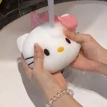 Sanrio Sanrio Hello Kitty badpuff: zacht, luxe net, rugreiniger, verbeterde bubbelverspreiding, perfect voor een luxe badervaring. Badkamerinrichting voor thuis, zomer.