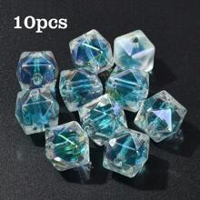 10 件双色 UV 电镀彩虹色亚克力珠，多边形，适合礼物珠宝 DIY 制作 - 10 pcs 多邊形串珠 - 查看 19
