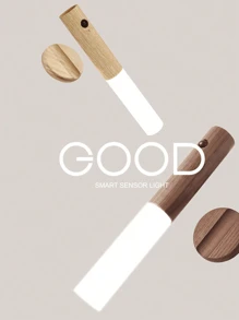 1pc/2pcs/3pcs Motion Sensor Night Light, Magnetic Wall Light, Indoor Wooden Wall Light Cabinet Light, Indoor LED Magnetic Rechargeable Light, Suitable For Corridor, Bedroom, Closet, Desk, Staircase, Cabinet