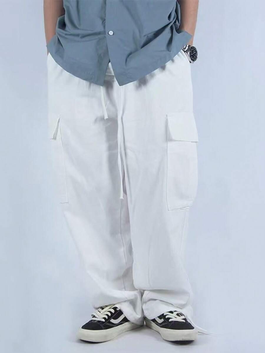MEN'S SKATEBOARD, CASUAL, 5 POCKETS, DRAWSTRING CLOSURE, CARGO JOGGER PANTS, UNISEX FASHION - Clear - View 1