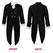 Adult  Costume – Men's Wonderland Tea Party Outfit For Halloween & Cosplay - Black/Orange - View 7