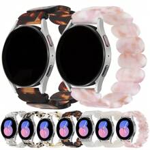 时尚树脂表带兼容 Galaxy Watch 7/6/5/4/FE 40mm 44mm/Watch 6/4 Classic 43mm 47mm 42mm 46mm/Watch 5Pro 45mm/Active2 40mm 44mm 可更换表链，20mm/22mm 表带兼容 Galaxy Watch - 彩色 - 查看 1