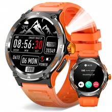 EIGIIS Smart Watches For Men With LED Flashlight 500mAh Big Battery Smart Watch 1.53" Big Screen Rugged Smartwatch 3ATM Waterproof Fitness Tracker For IOS Android Multifunctional Digital Watch Gifts For Men