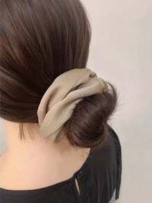 3/5pcs Rhinestone Decorated Organza Hair Scrunchies, Satin Elegant Simple Fashion Hair Accessories For Women, Casual