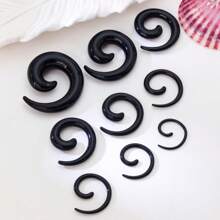 9 piezas de túneles de oreja en forma de caracol, 5 colores, perforaciones de calibre de oreja personalizadas de múltiples tamaños - 9 piezas expansor de orejas de caracol - Ver 8