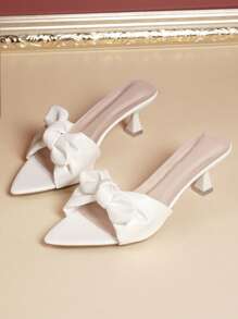 Women's White High Heel Sandals, Pointed Toe Stiletto Heels, Fashionable Summer Gladiator Sandals, Elegant Fairy Style White Shoes