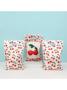 30 pièces Sacs cadeaux à motif d'impression de cerises, sacs fourre-tout en verre plastique, sacs d'emballage cadeaux style rustique à motif de cerises, fournitures de décoration pour anniversaire, fête de famille, articles de fête, fournitures d'emballage cadeaux, sacs d'emballage cadeaux amusants