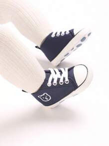 Infant/Toddler Canvas Soft Sole Lace-Up Casual Sneakers, Unisex, Versatile For Spring & Autumn - Blue - View 7