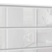 6 Dresser For Bedroom, High Gloss Dresser Organization And Storage Drawer Dresser, Makeup Organizer Dresser With Ample Storage Space, Modern Dresser For Bedroom, Hallway, Office - White - View 5