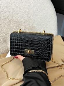 1pc Fashionable And Simple Popular Bag, Stone Pattern, Fashionable Crossbody, Stylish Shoulder Crossbody Bag, Pu Material, Magnetic Buckle Flap Closure, Suitable For Girls To Go Shopping, Daily Use, And Attend Parties, Sweet And Cute Solid Color Matching, Fashionable And Versatile Square Bag Shape, Elegant, Simple And Exquisite Crossbody Bag, It Is A Good Choice As A Gift For Little Girls - Solid Color Crossbody Bag - View 13