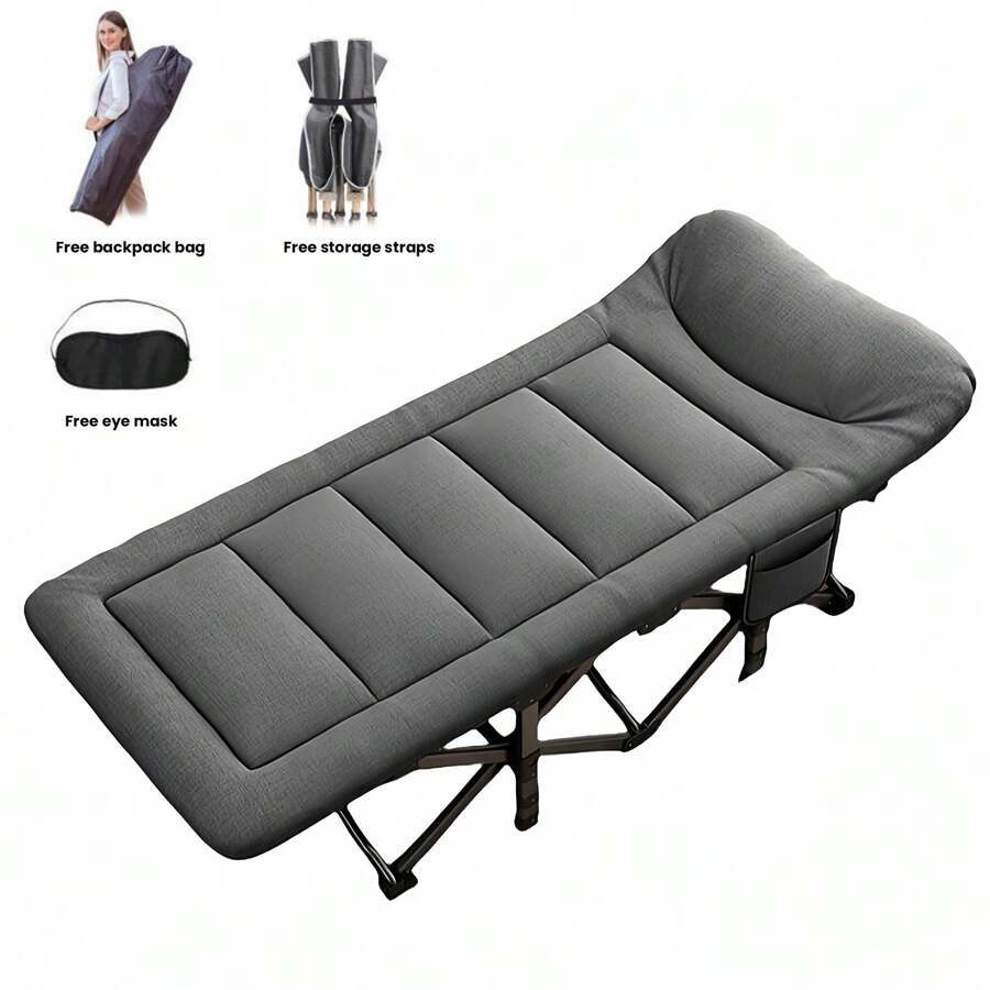 Ubravoo Portable Folding Camping Bed,10s Rapid-Deploy Heavy-Duty 160KG Military Grade Camp Bed ,190 X 68 X 40 Cm - Grey - View 1