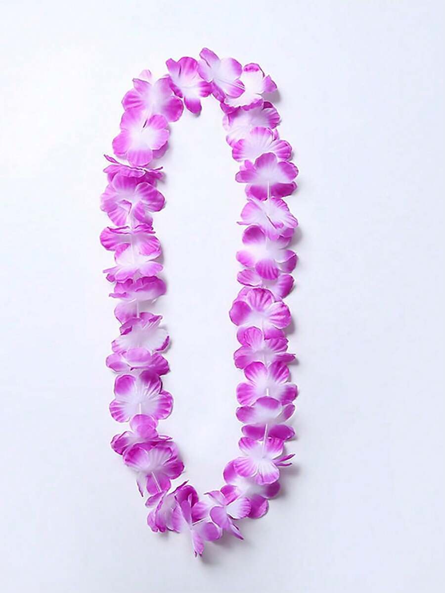 1/5/10/20/30/40/50 件,夏威夷花环项链热带夏威夷花主题派对礼品头饰节日婚礼海滩生日装饰派对用品花环头饰节日婚礼海滩生日装饰,派对用品 - 紫色 - 查看 1