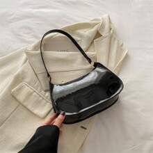Bolso de hombro versátil de unicolor de la versión coreana, pequeña bolsa cuadrada suave y de moda INS para mujeres 2025