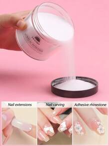 120g/4.23oz Polvo acrílico desnudo de gran capacidad, polvo acrílico profesional para extensión y tallado de uñas, de larga duración, sin necesidad de lámpara para uñas acrílicas de aplicación rápida