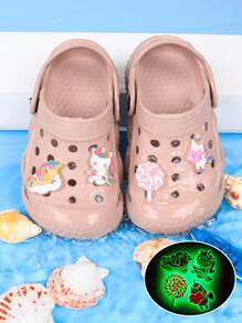 Children's Summer Hollow Out Luminous Floral Girls Beach Sandals, Outdoor Casual Shoes