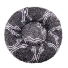 Cama redonda para perros, cama cálida de invierno para gatos, cesta de felpa para perros, cama lavable para mascotas, sofá para perros pequeños, medianos y grandes - Cuadrícula gris - Ver 12