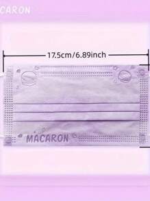 50pcs Disposable 3-Ply Macaroon Colored Face Masks, Breathable Adult Protective Mask With Individual Packaging - Multicolor - View 9