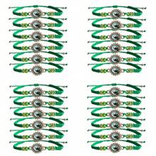 24 Stücke grüne St. Judas Armband, handgefertigte mexikanische Rosenkranz Armbänder, Tadeo handgefertigter Schmuck Rosenkranz Geschenk