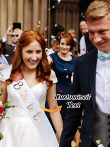 1pc/6pcs Customized Romantic Ribbon Belts; DIY Dress Up For Weddings, Parties, Birthdays, And Graduation Ceremonies; Customized Decorations; Gift Ribbon; Customized Gold Handwritten Fonts; Available In Multiple Colors; Customized Accessories For Brides And Bridesmaids.