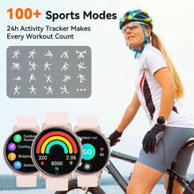 Hwagol Round Screen Women's Smart Watch With Bluetooth Wireless Call, Custom Watch Face,Multi-Sport Modess, Women's Health Monitoring, Heart Rate, Blood Oxygen Monitor Smart Watch For Women Compatible With IOS & Android - Gold - View 8