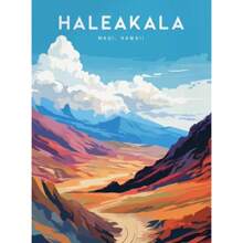 电脑夏威夷拉海纳复古旅行海滩风景帆布画现代房间家居装饰画无框