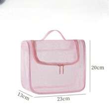 Bolsa de maquillaje transparente de malla de nailon con gran capacidad, organizador de cosméticos multifuncional - Multicolor - Ver 3