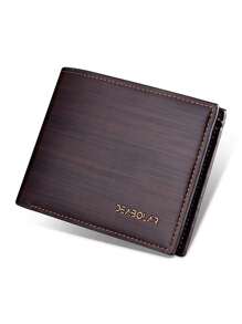 1 billetera corta personalizable con nombre para hombre, billetera minimalista retro para hombre - Multicolor - Ver 7