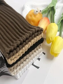 2双/4双女士秋冬针织袜，休闲袜，女士紧身短袜，女士紧身长袜，适合脚码（36-39）