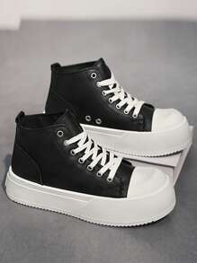 Zapatos de skate con suela gruesa tipo Derby, unisex, de entresuela alta y versátiles para uso casual, transporte y estudiantes, para todo el año