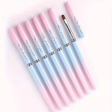 15 PCS Nail Art Brush Set - Gradient Long Handle Design ,Gradient Nail Art Brush Set For Salon & Home Manicure