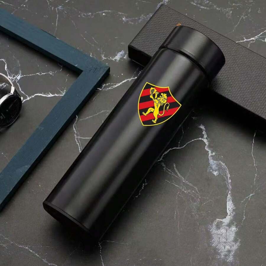 Personalized Football Team Bottle With Led Digital Temperature Meter 500ml - Sport Recife Preto - View 1