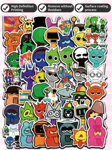 50 张节奏盒涂鸦贴纸 廉价贴纸 日记贴纸 手帐贴纸 装饰派对 滑板手机壳 水杯贴纸 吉他贴纸 可 DIY 贴纸 笔记本电脑贴纸 - 彩色 - 查看 2