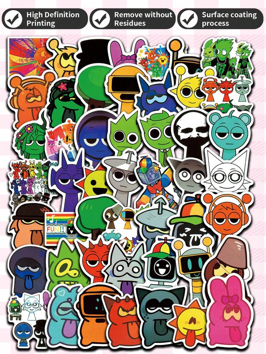 50 张节奏盒涂鸦贴纸 廉价贴纸 日记贴纸 手帐贴纸 装饰派对 滑板手机壳 水杯贴纸 吉他贴纸 可 DIY 贴纸 笔记本电脑贴纸