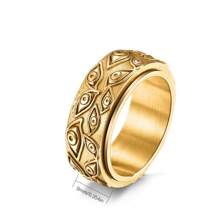 复古创意恶魔之眼钛钢戒指，抗焦虑和缓解压力不锈钢男士戒指 - 單戒 - 查看 2