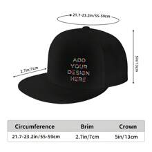 Custom Flat Brim Sun Hat With Stylish Printed Design And Adjustable Strap, Personalized With Images And Text Logo. These Breathable And Sweat-Wicking Street Style Hats Are Suitable For All Seasons And Are Great For Men And Women. Suitable For Skateboarding, Daily Wear, Sports, Travel And Outdoor Activities, With Classic And Fashionable Style, It Is A Good Choice For Holiday Gifts.