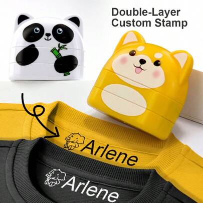 Personalized Dual-Color Stamp Set, Black & White Ink - Custom Name Stamps For Clothes, Shoes, Lunchboxes, Backpacks - Waterproof, Ideal For School And Office Stationery, Ornamental, Multi-Functional, Ideal Gifts For Him, Ideal Gifts For Her, Boyfriend, Girlfriend, Family, Friends, Children, Workers, Students, Clients, Her, For Business/Work/Office, For School, Back To School, Back To School, School Supplies,School Supplies,Back To School,School Gift,For Office,For School,For Classroom,For Teacher Gifts,For University,For Colleague,For Dorm Rooms,For Teacher,For Boys And Girls,For Teenagers,Junior High School Students,Middle School Students,High School Senior High School Students,College Students,University Students,Freshman,Sophomore,Underclassmen