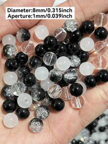50 peças de contas de vidro brilhantes - kit para fazer pulseiras faça você mesmo de 8 mm