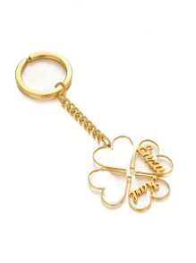 1 móc khóa hình cỏ ba lá bằng thép không gỉ được cá nhân hóa với 1-4 tên, móc khóa gia đình hình trái tim nhiều tên, phụ kiện mặt dây chuyền may mắn cho tên thành viên gia đình hoặc bạn bè tùy chỉnh - Nhiều màu - Xem 9