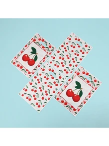 30 pièces Sacs cadeaux à motif d'impression de cerises, sacs fourre-tout en verre plastique, sacs d'emballage cadeaux style rustique à motif de cerises, fournitures de décoration pour anniversaire, fête de famille, articles de fête, fournitures d'emballage cadeaux, sacs d'emballage cadeaux amusants