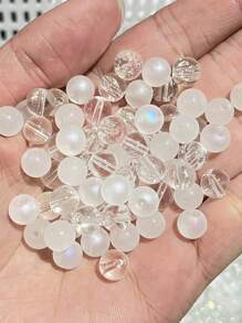 50 peças de contas de vidro brilhantes - kit para fazer pulseiras faça você mesmo de 8 mm