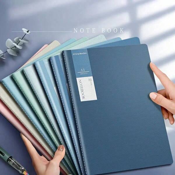 5pcs A5 Hardcover Leather Notebook, Suitable For Men And Women, Ideal For Writing, Travel, Business, Work, School And University Notes. Random Color,School Supplies,Back To School